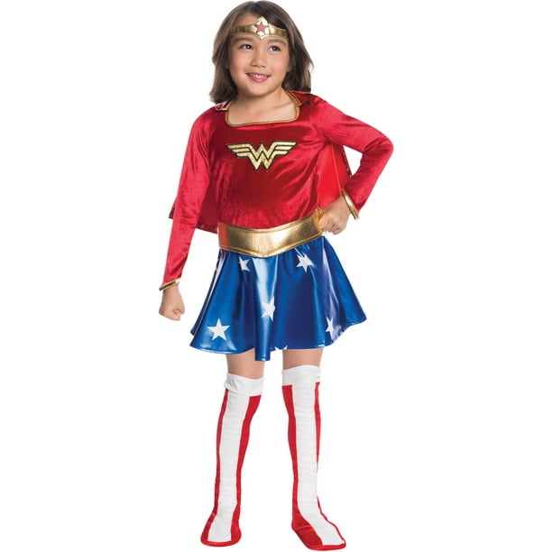 Wonder Woman Child Velvet Deluxe Dress Halloween Costume - Walmart.com