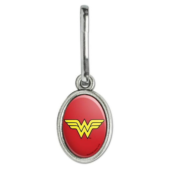 Wonder Woman Classic Logo Antiqued Oval Charm Clothes Purse Suitcase Backpack Zipper Pull Aid