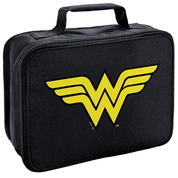 Wonder Woman Classic Logo Insulated Soft Sided Lunch Box - Reusable Lunch Bag For School Office Work, BPA Free