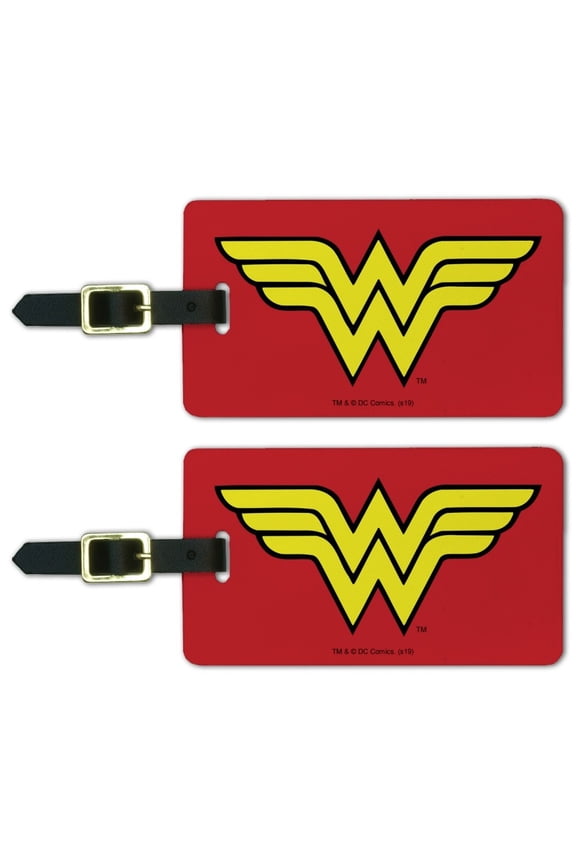 Wonder Woman Classic Logo Luggage ID Tags Suitcase Carry-On Cards - Set of 2