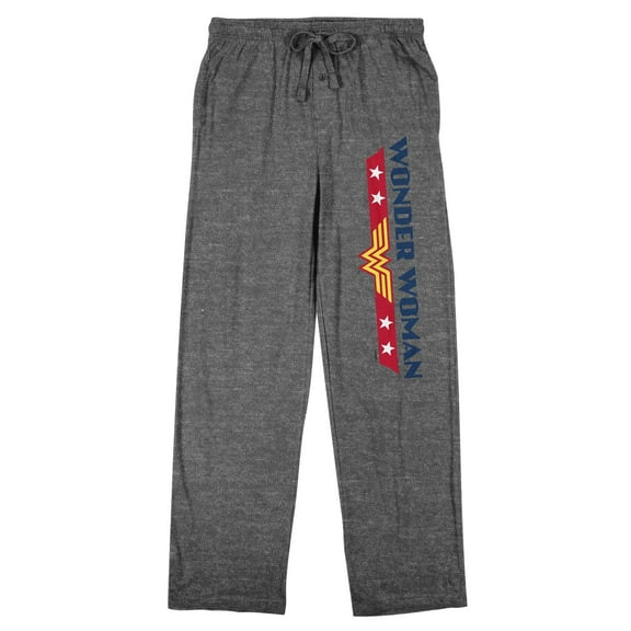 Wonder Woman Classic Logo Men's Heather Gray Sleep Pajama Pants