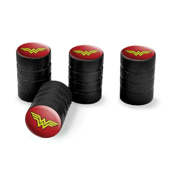 Wonder Woman Classic Logo Tire Rim Wheel Aluminum Valve Stem Caps