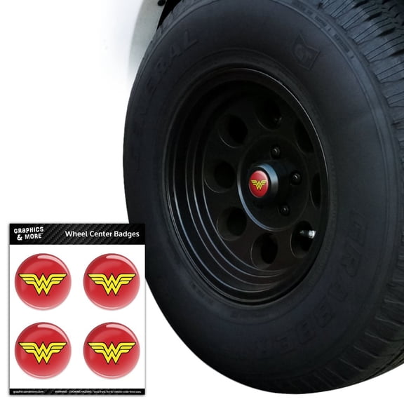 Wonder Woman Classic Logo Tire Wheel Center Cap Resin-Topped Badges Stickers
