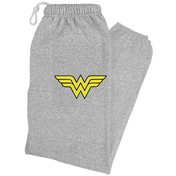 Wonder Woman Classic Logo Unisex Jogger Sweatpants for Men and Women, Athletic Heather, Medium
