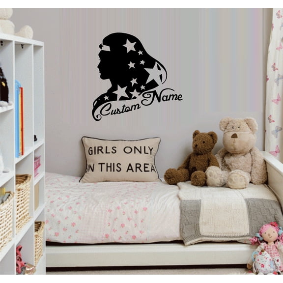 Wonder Woman ( Custom Name ) Wall Decal 20" x 21"