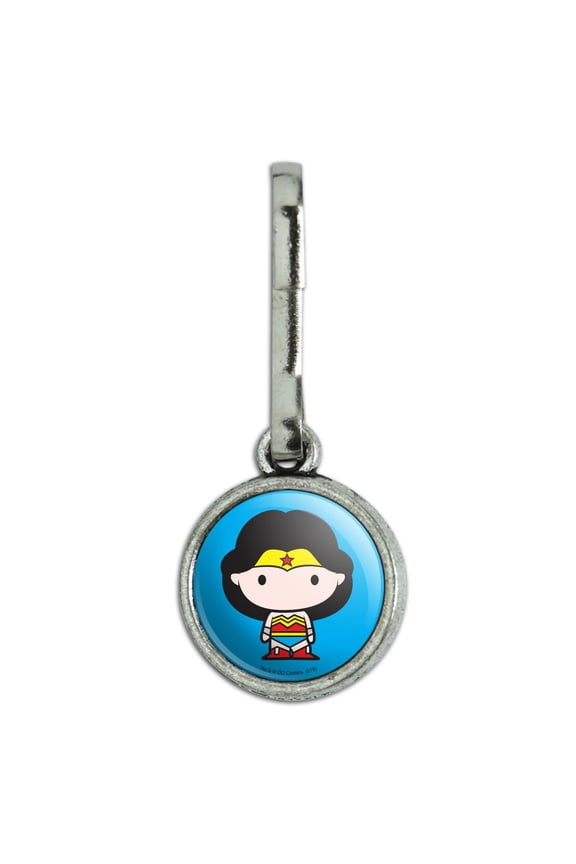 Wonder Woman Cute Chibi Character Antiqued Charm Clothes Purse Suitcase Backpack Zipper Pull Aid