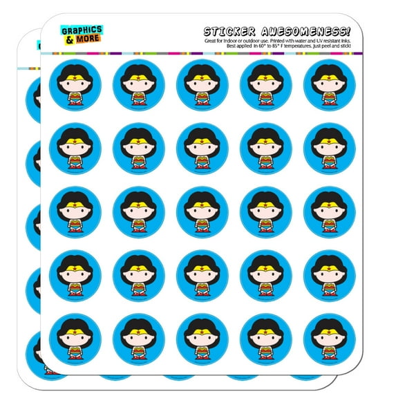 Wonder Woman Cute Chibi Character Planner Calendar Scrapbooking Crafting Stickers