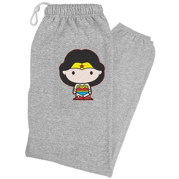 Wonder Woman Cute Chibi Character Unisex Jogger Sweatpants for Men and Women, Athletic Heather, Large