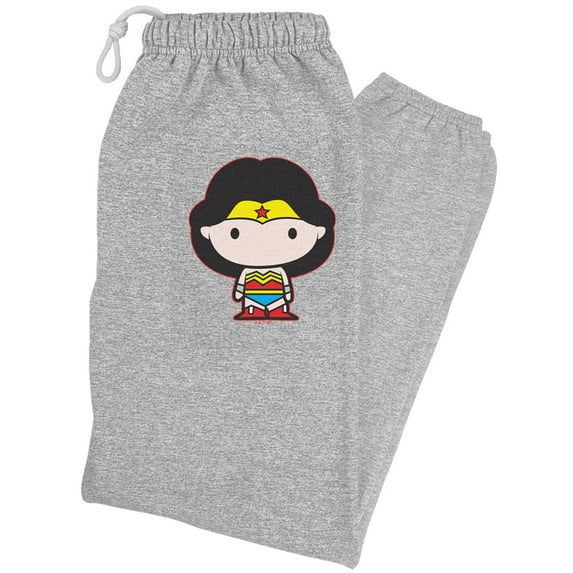 Wonder Woman Cute Chibi Character Unisex Jogger Sweatpants for Men and Women, Athletic Heather, Large