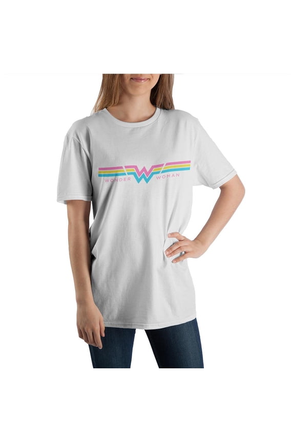 Wonder Woman DC Comic Book Juniors White Graphic Tee-S