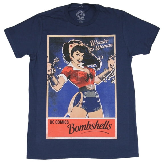 Wonder Woman (DC Comics) Mens T-Shirt - Bombshell (Small)