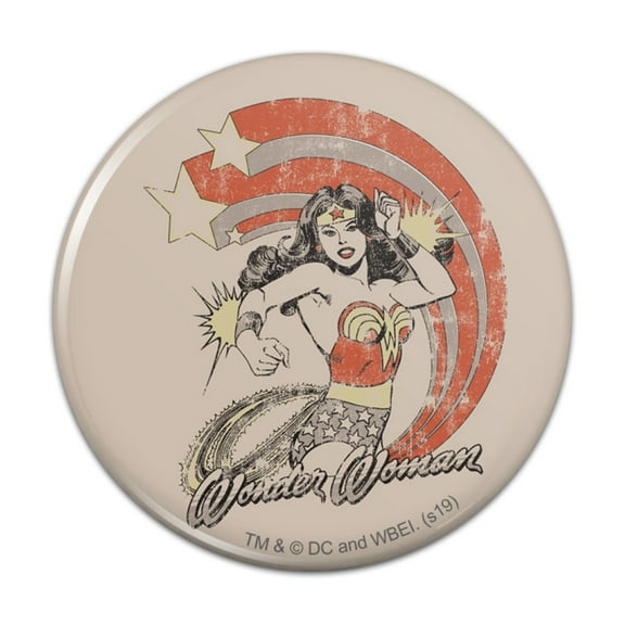 Wonder Woman Deflecting with Bracelets Pinback Button Pin
