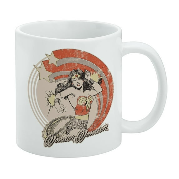 Wonder Woman Deflecting with Bracelets White Mug