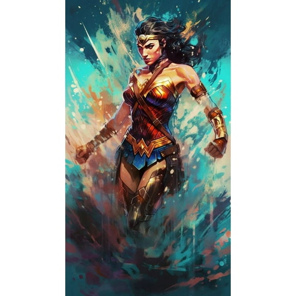 Wonder Woman Diamond Art Painting Kits - Full Drill Diamond Dots Paintings for Beginners, Round 5D Paint with Diamonds Pictures Gem DIY Adult Crafts 12x16inch