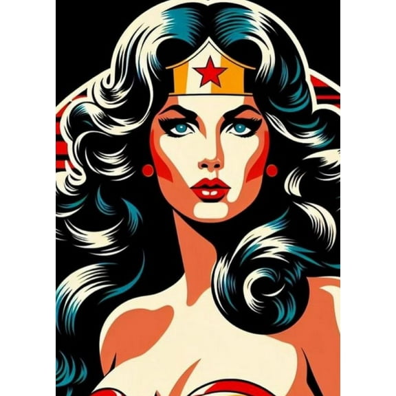 Wonder Woman Diamond Painting Kits for Adults Diamond Art 5D Paint with Diamonds DIY Painting Kit Paint by Number with Gem Art 12" X 16"