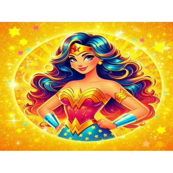 Wonder Woman Diamond Painting Kits for Adults, Diamond Art for Adults Beginner, Diamond Dots Gem Art for Aesthetic Room Decor(12x16Inch)