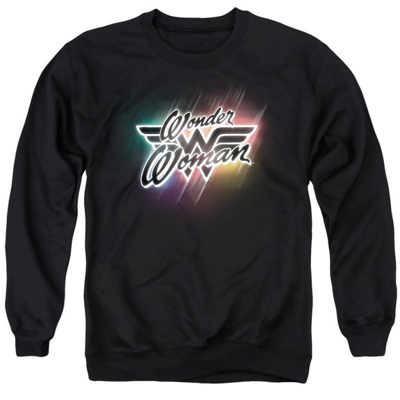 Wonder Woman Disco Lights Unisex Adult Crewneck Sweatshirt, Black, 4X-Large