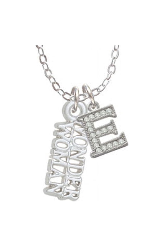 Wonder Woman - E - Crystal Initial Sophia Necklace, 18"+1"