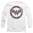 thumbnail image 1 of Wonder Woman Emblem 2 Unisex Adult Long-Sleeve T Shirt,White, Small, 1 of 2