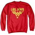 thumbnail image 1 of Wonder Woman Girl Power Yellow ADULT COTTON/POLY CREWNECK SWEATSHIRT - TRUE RED - 4X, 1 of 4
