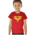 thumbnail image 1 of Wonder Woman Girl Power Yellow Kids T Shirt (4) for Toddler Boys and Girls, Red, 1 of 4
