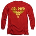 thumbnail image 1 of Wonder Woman Girl Power Yellow Unisex Adult Long-Sleeve T Shirt, Red, 2X-Large, 1 of 4