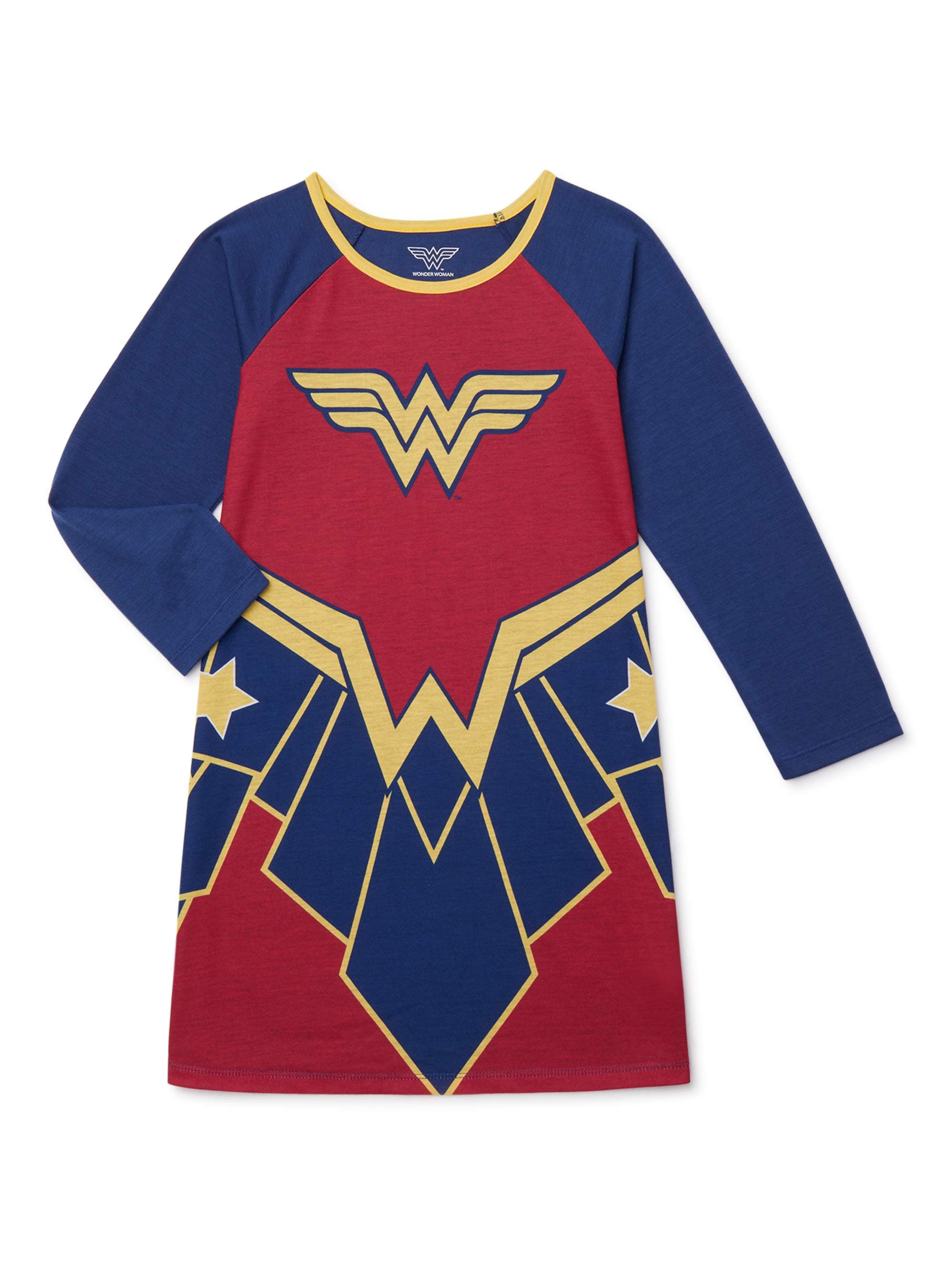 Wonder Woman Girls Long Sleeve Pajama Nightgown Sizes 412