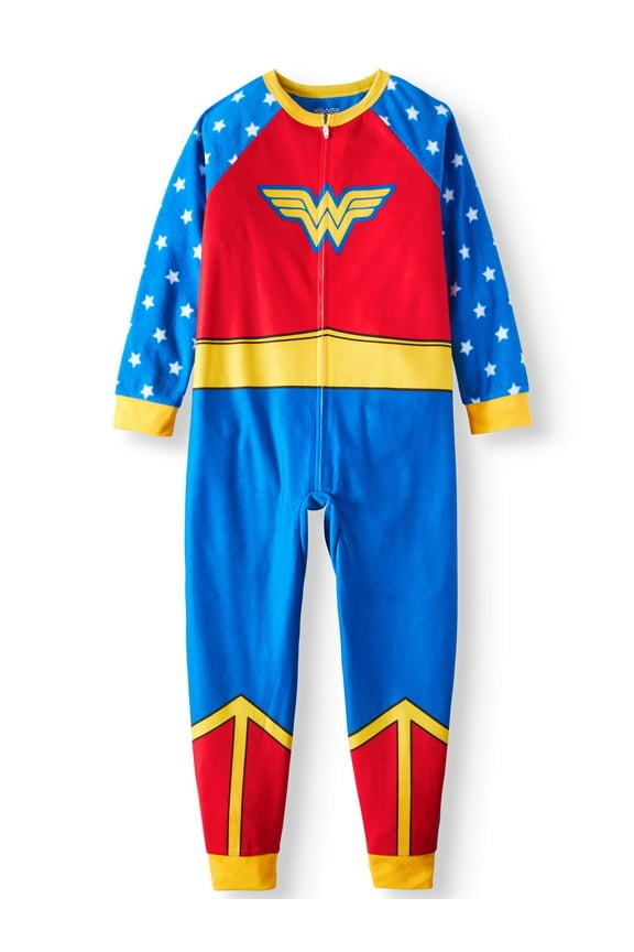 Wonder Woman Girls' Poly 1-Piece Footless Sleeper