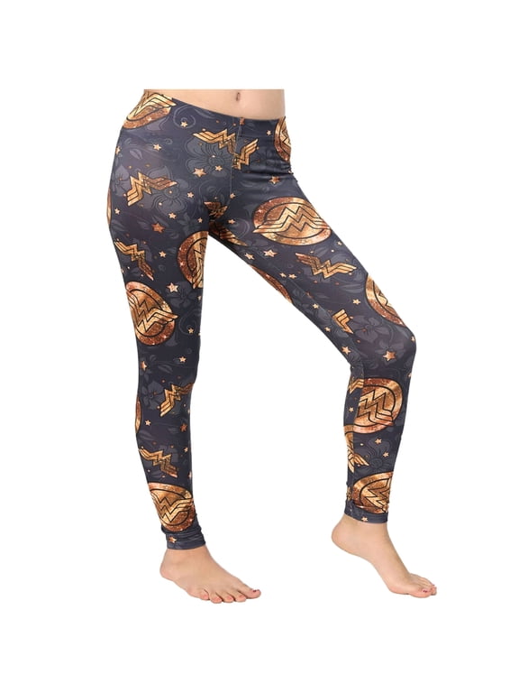 Wonder Woman Gold Symbol Junior Women's Leggings (3XL)