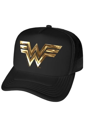 Wonder Woman Golden Logo Foam Snapback Trucker Hat - Unisex for Men and Women
