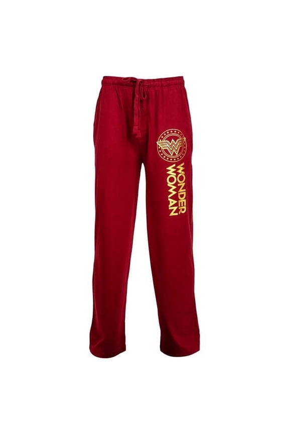 Golden Logo Unisex Pajama Pants, Red & Yellow - Extra Large - Size 40-42