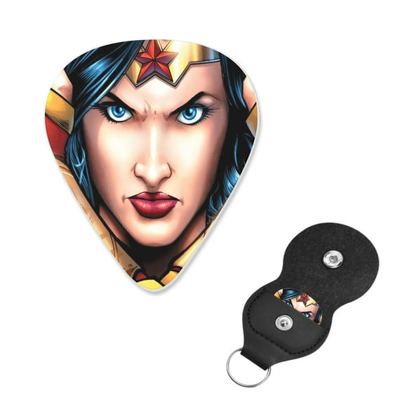 Wonder Woman Guitar Picks - Guitar Accessories - Acoustic, Electric, Bass Guitar Picks - Natural Feel, Warm Tone - Assorted Styles, Medium 0.70mm, 6 Pack