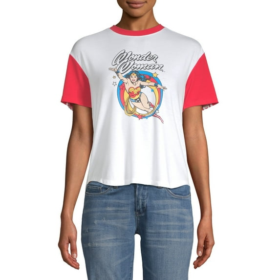 Wonder Woman Junior' Color Block Graphic T-Shirt