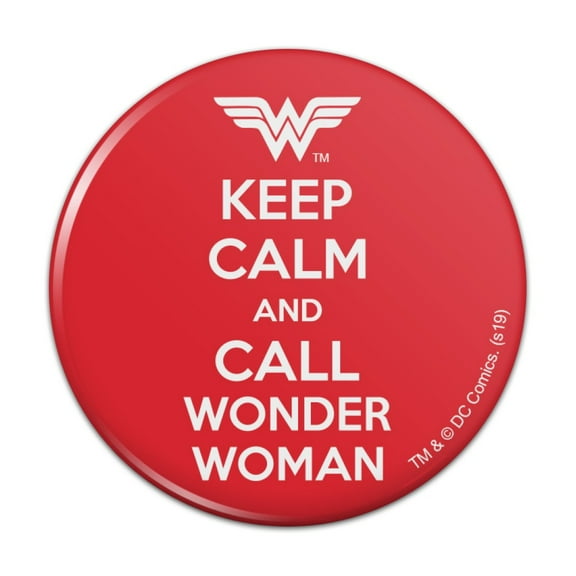 Wonder Woman Keep Calm and Call Kitchen Refrigerator Locker Button Magnet