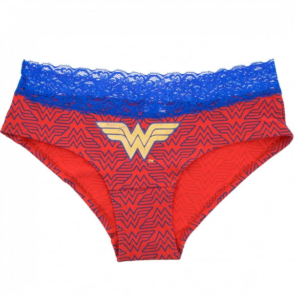 Wonder Woman Lace Trim Women's Hipster Underwear-Small