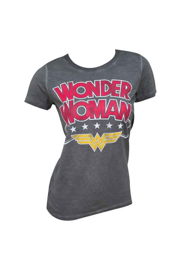 Ladies Grey Oil Wash T-Shirt-Small