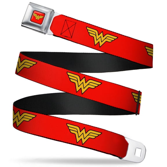 Wonder Woman Logo Fcg Red 1.0" Chrome Wonder Woman Logo Red Webbing Web Belt 1.0" Wide