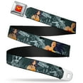 thumbnail image 1 of Wonder Woman Logo Full Color Red Wonder Woman 4 Poses Skyline & Stars Blues Seatbelt Belt Standard, 1 of 2