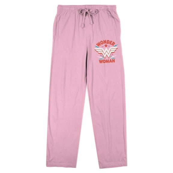 Wonder Woman Logo Women's Pink Sleep Pajama Pants-XS