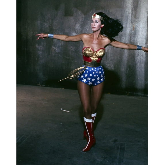 Wonder Woman Lynda Carter twirling in costume 24x36 Movie Poster HD Aluminum Wall Art