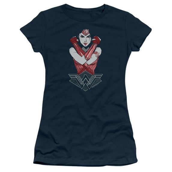Wonder Woman Movie Amazon S/S Junior Women's T-Shirt Sheer Navy
