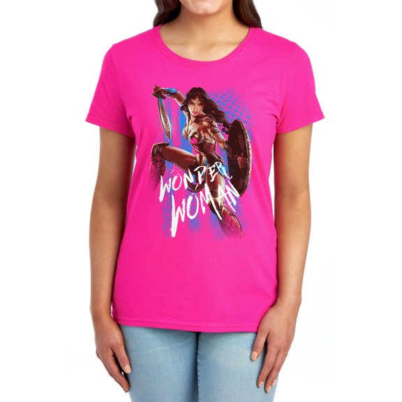 Wonder Woman Movie American Hero Women's T Shirt, Hot Pink, Medium