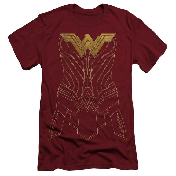 Wonder Woman Movie Armor Outline S/S Adult 30/1 T-Shirt Cardinal