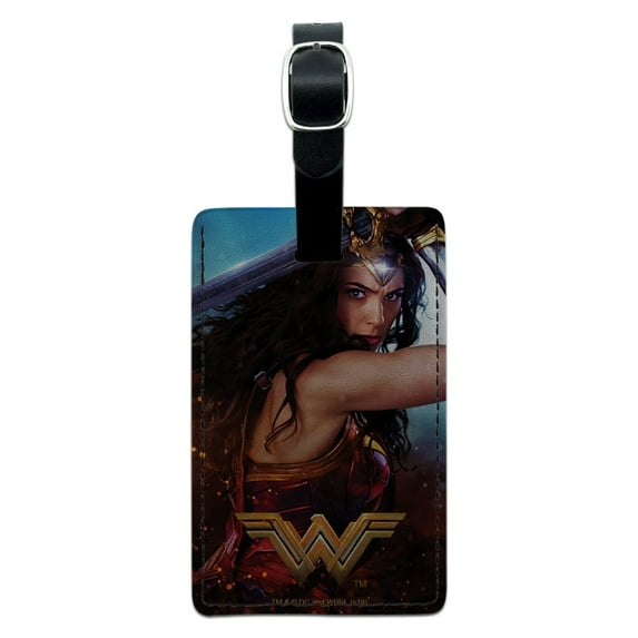 Wonder Woman Movie Battle Rectangle Leather Luggage Card Suitcase Carry-On ID Tag