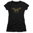 thumbnail image 1 of Wonder Woman Movie Distressed Logo S/S Junior Women's T-Shirt Sheer Black, 1 of 2