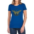 thumbnail image 1 of Wonder Woman Movie Distressed Logo Women's T Shirt, Royal, Medium, 1 of 6