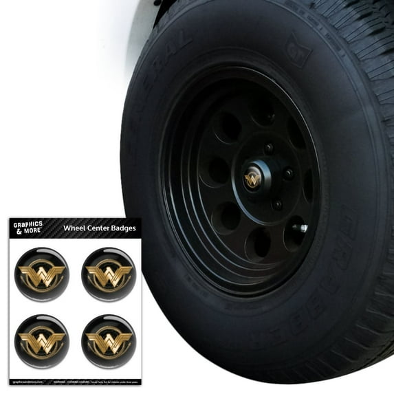 Wonder Woman Movie Golden Lasso Logo Tire Wheel Center Cap Resin-Topped Badges Stickers