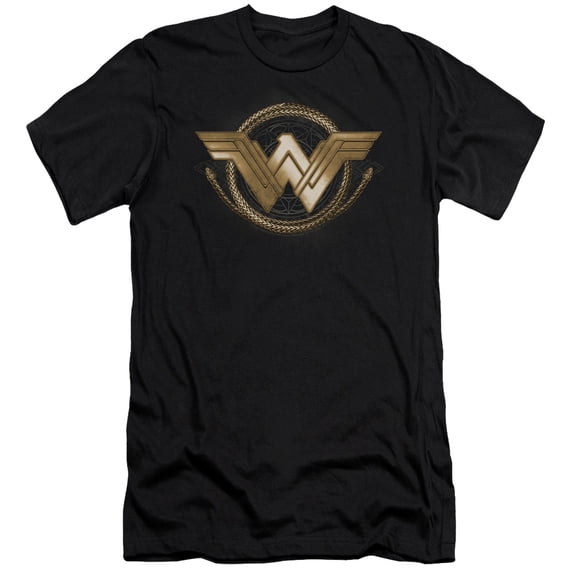 Wonder Woman Movie - Lasso Logo - Premium Slim Fit Short Sleeve Shirt - Small