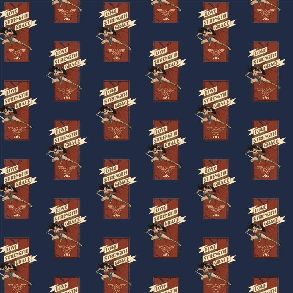 GRAPHICS AND MORE Wonder Woman Movie Love, Strength, Grace Premium Roll Gift Wrap Wrapping Paper