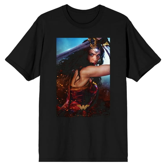 Wonder Woman Movie Poster Men's Black T-shirt-XXL